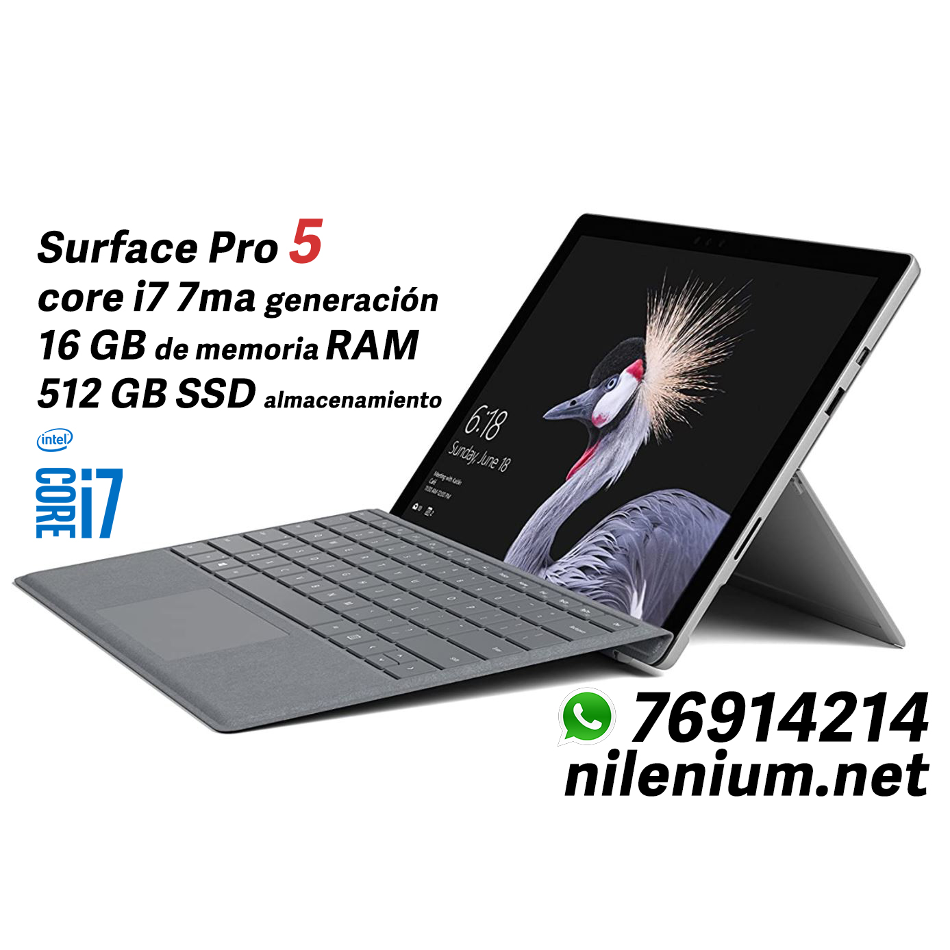 Microsoft Surface Pro 5 – i7, 16GB RAM, 512GB SSD –